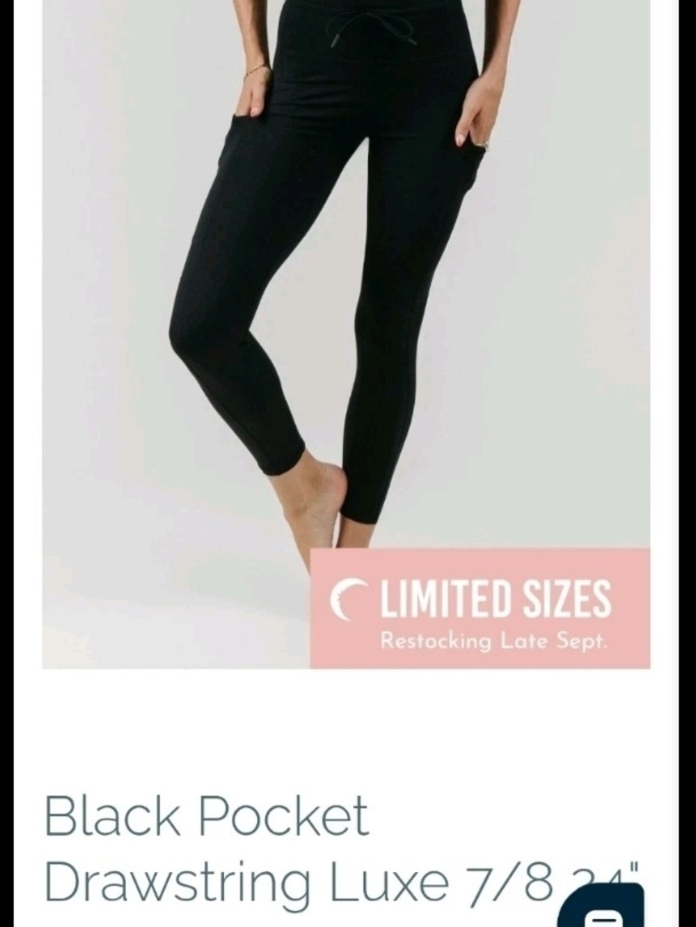 Zyia Active Pocket Drawsting Luxe Leggings